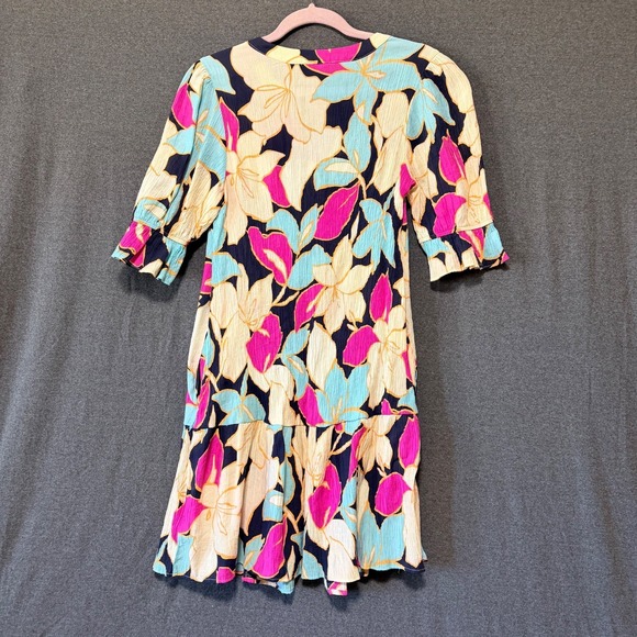 Easel Floral Cottagecore Tier Button Mini Dress Womens Small, with Pockets - Picture 2 of 10